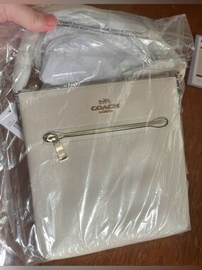 Coach Pebble Leather Crossbody in Ivory with Gold Hardware
